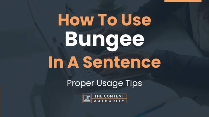 How To Use “Bungee” In A Sentence: Proper Usage Tips