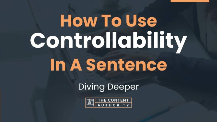 How To Use “Controllability” In A Sentence: Diving Deeper