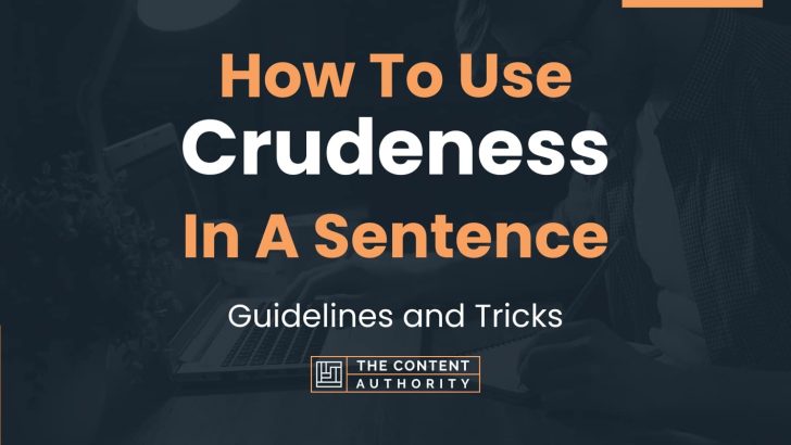 How To Use “Crudeness” In A Sentence: Guidelines and Tricks