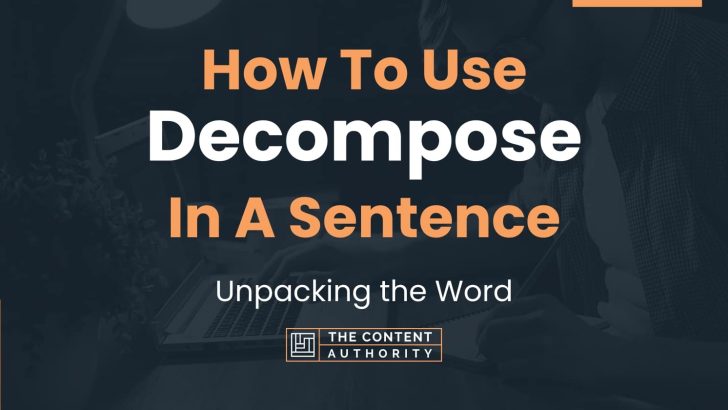 How To Use “Decompose” In A Sentence: Unpacking the Word