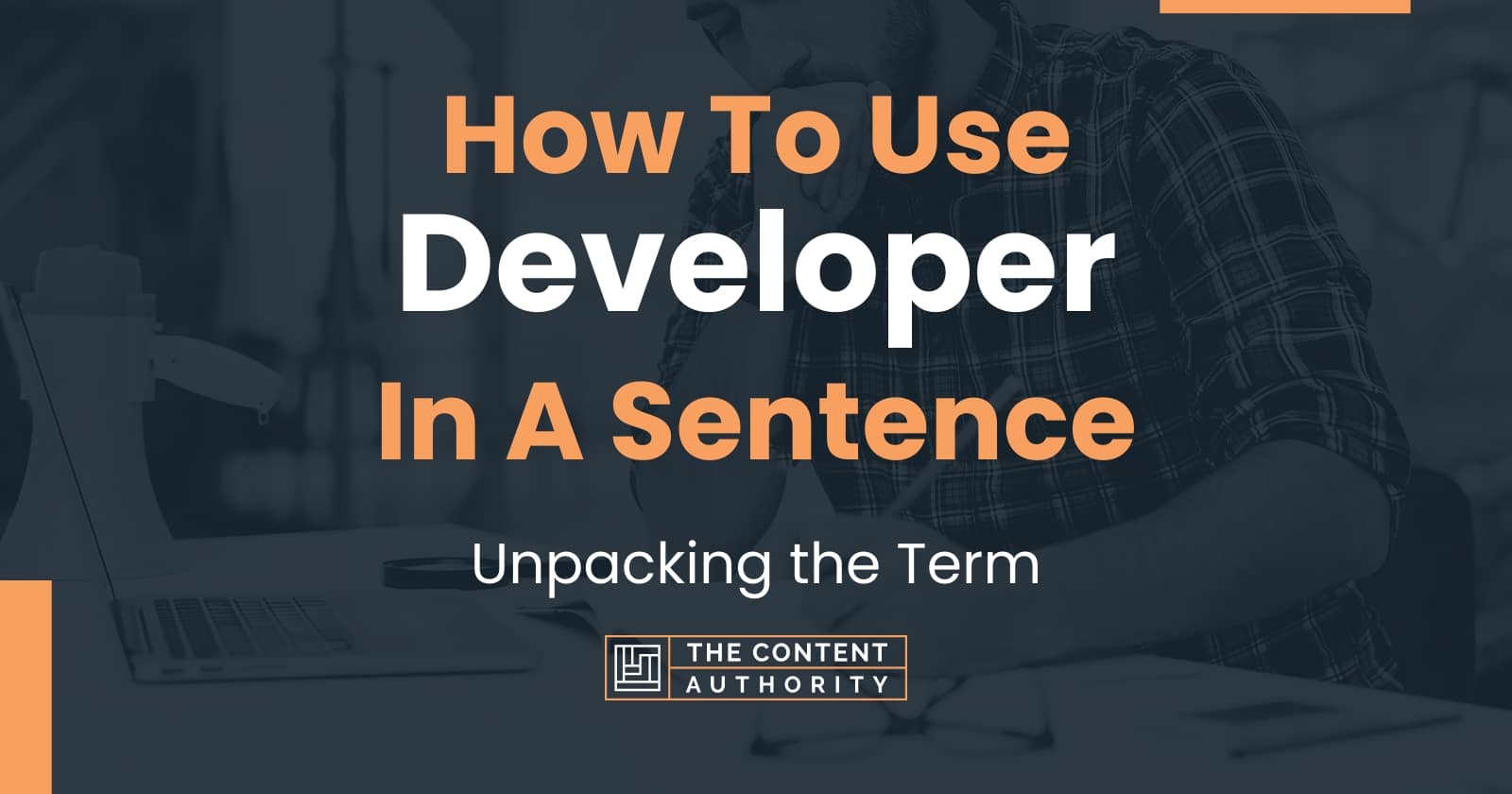 How to use developer in a sentence unpacking the term