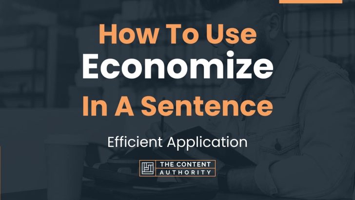 How To Use “Economize” In A Sentence: Efficient Application