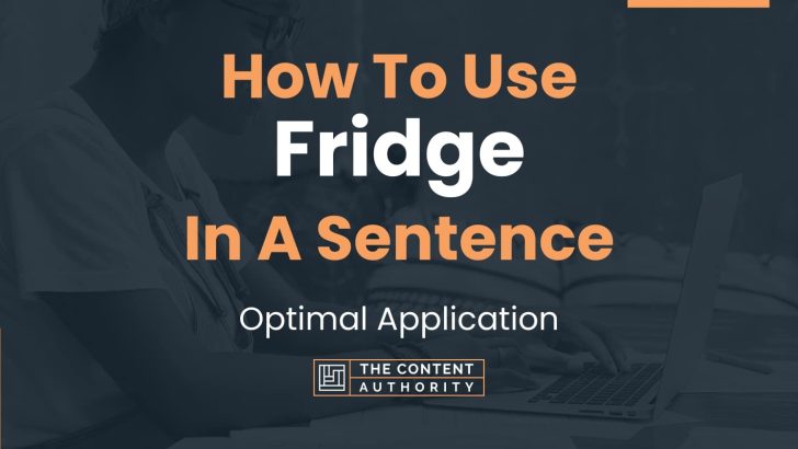 How To Use “Fridge” In A Sentence: Optimal Application