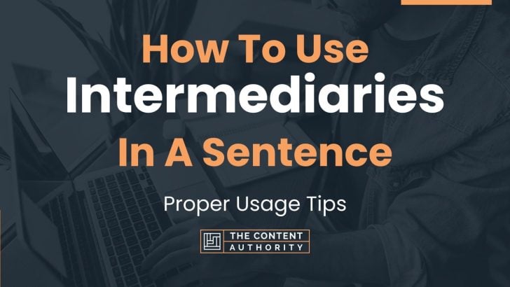How To Use “Intermediaries” In A Sentence: Proper Usage Tips