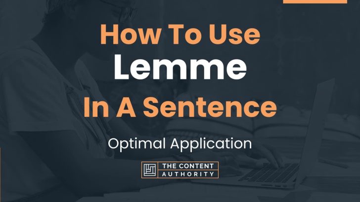 How To Use “Lemme” In A Sentence: Optimal Application