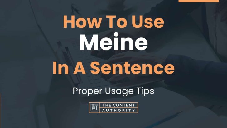 How To Use “Meine” In A Sentence: Proper Usage Tips