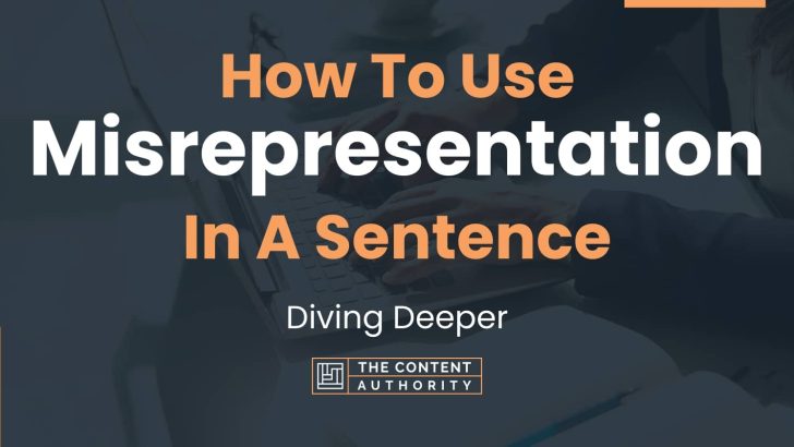 How To Use Misrepresentation In A Sentence Diving Deeper 8553