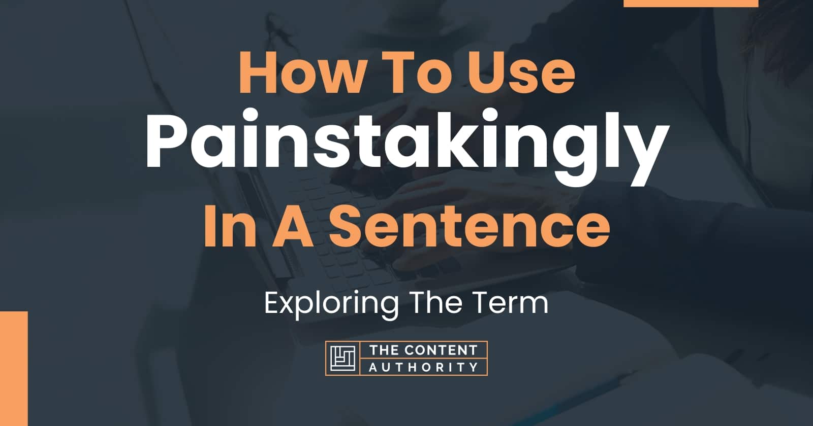 Simple Sentence Using The Word Painstakingly