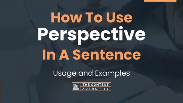 How To Use “Perspective” In A Sentence: Usage and Examples