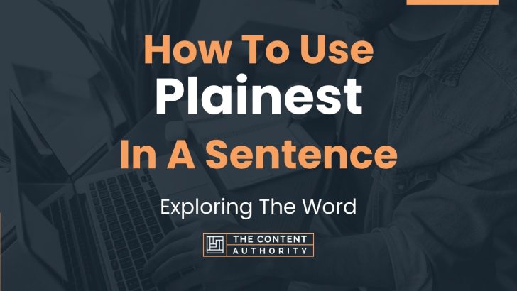 How To Use “Plainest” In A Sentence: Exploring The Word