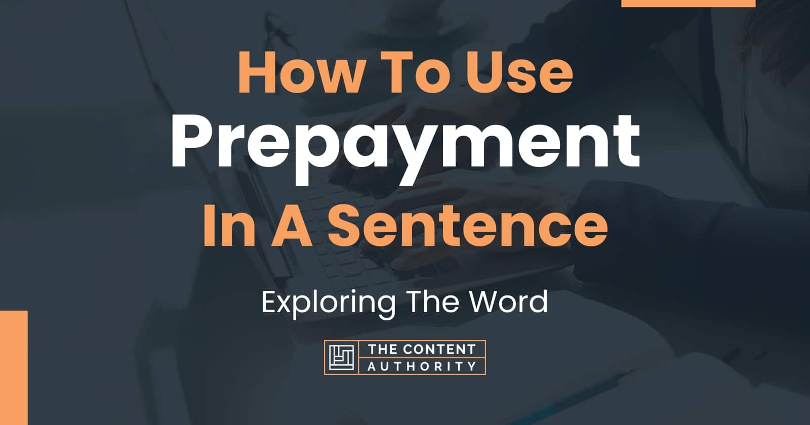 How To Use Prepayment In A Sentence 
