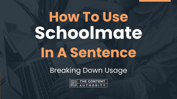How To Use “Schoolmate” In A Sentence: Breaking Down Usage