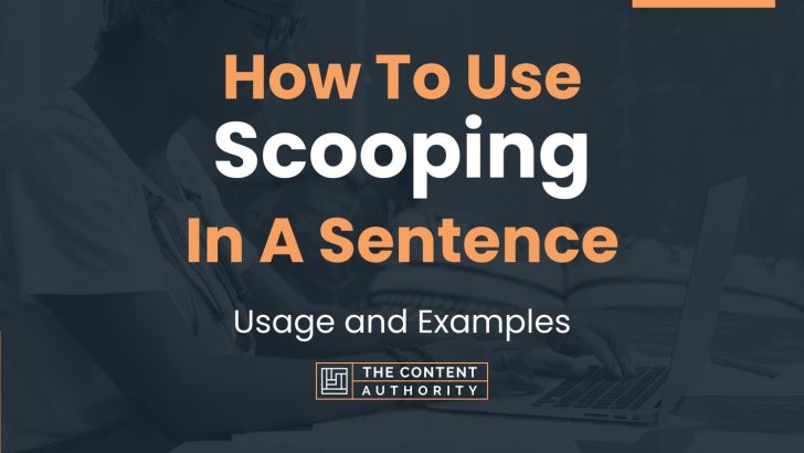 How To Use “Scooping” In A Sentence: Usage and Examples