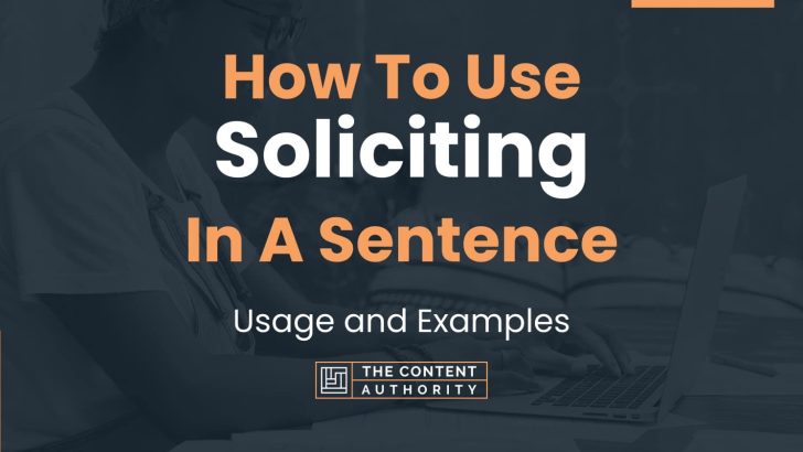 How To Use “Soliciting” In A Sentence: Usage and Examples