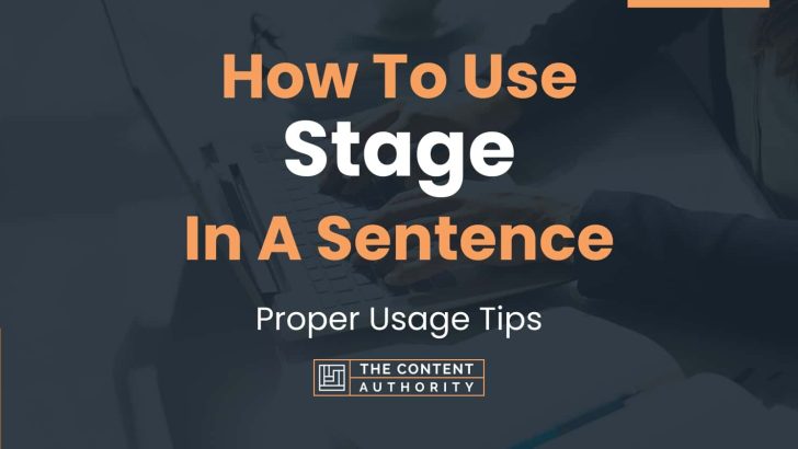 How To Use Stage In A Sentence Proper Usage Tips 