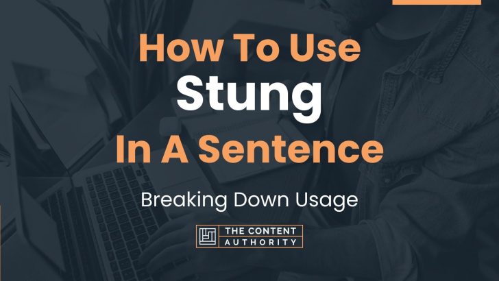 How To Use “Stung” In A Sentence: Breaking Down Usage