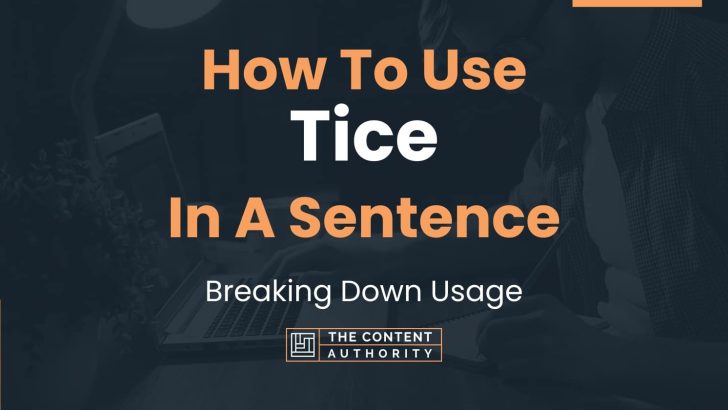 How To Use “Tice” In A Sentence: Breaking Down Usage