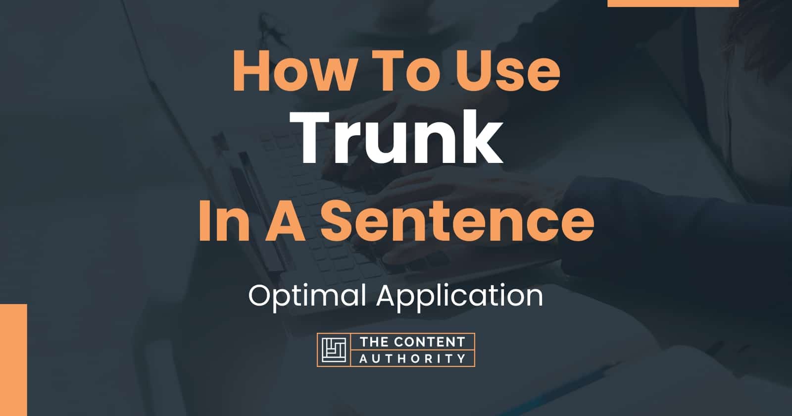 How To Use "Trunk" In A Sentence Optimal Application