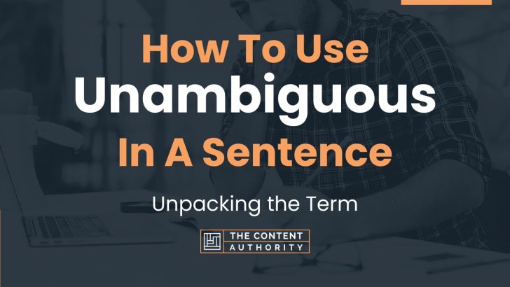 How To Use Unambiguous In A Sentence Unpacking The Term