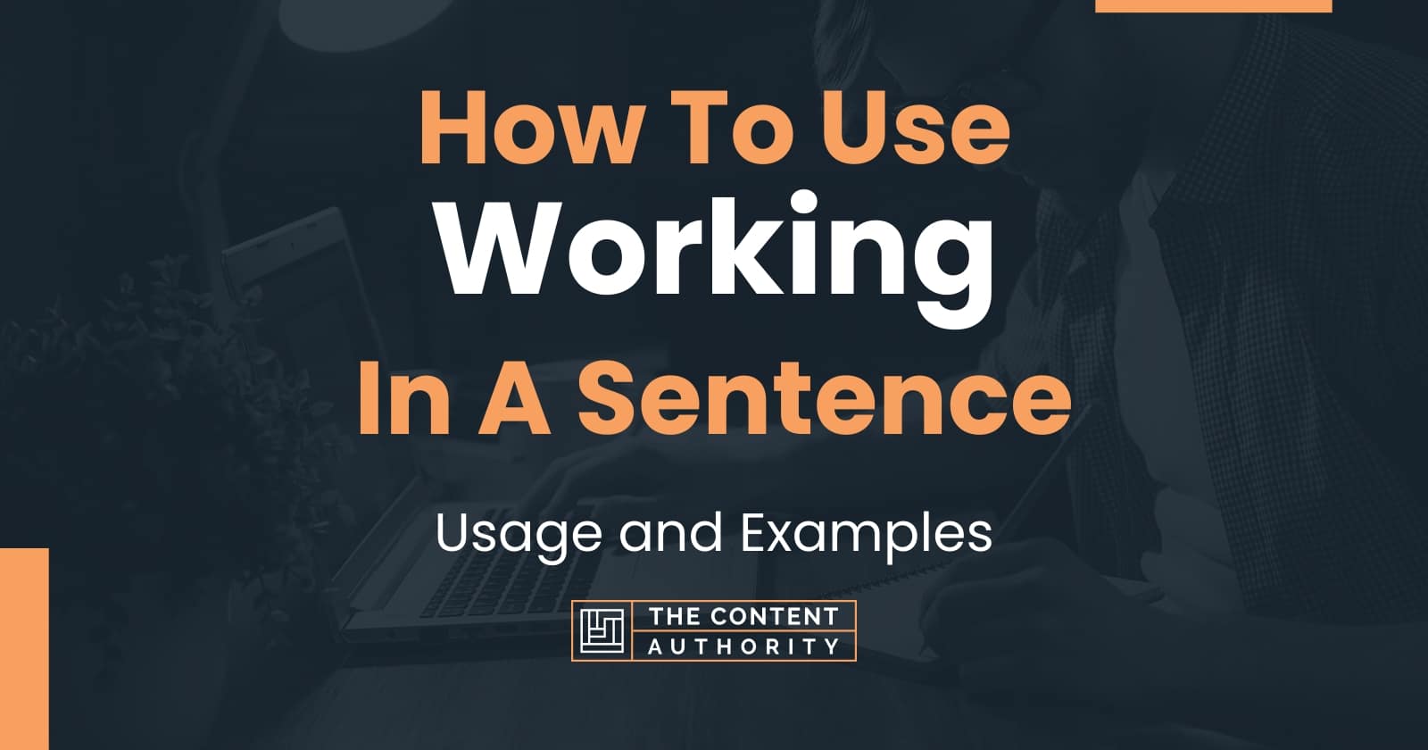 How To Use Working In A Sentence Usage And Examples