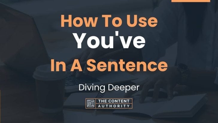 How To Use Youve In A Sentence Diving Deeper