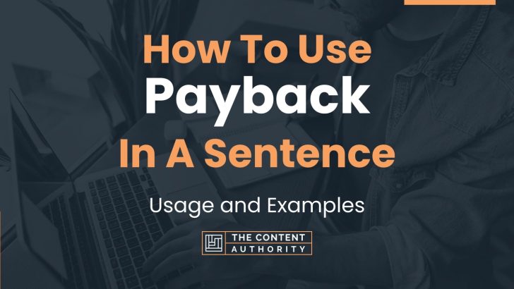How To Use “Payback” In A Sentence: Usage and Examples